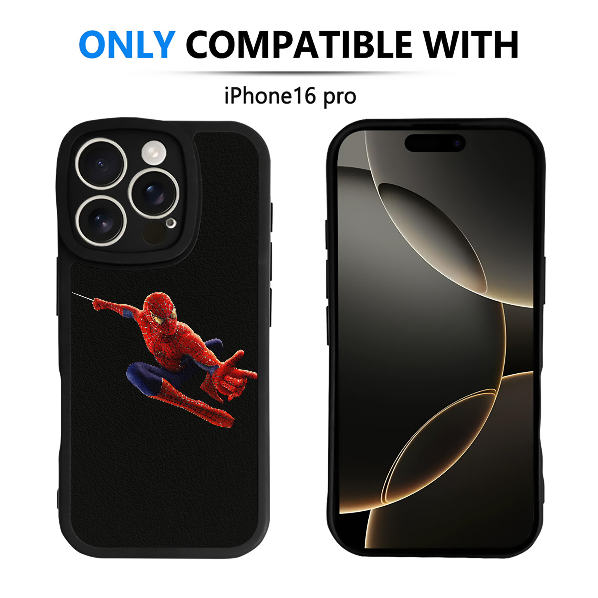 （画像用） Spider Man スパイダーマン 【iPhone 16シリーズ対応】シリコンスマホケース（レザー調） 材質：シリコン